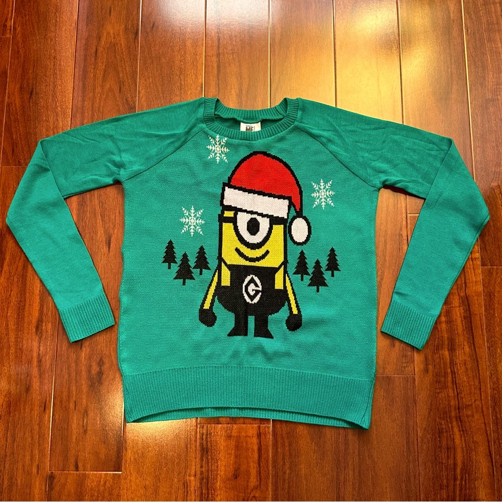 Festive Santa Hat Minion Despicable Me Ugly Christmas Sweater
